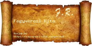 Fegyveresi Rita névjegykártya